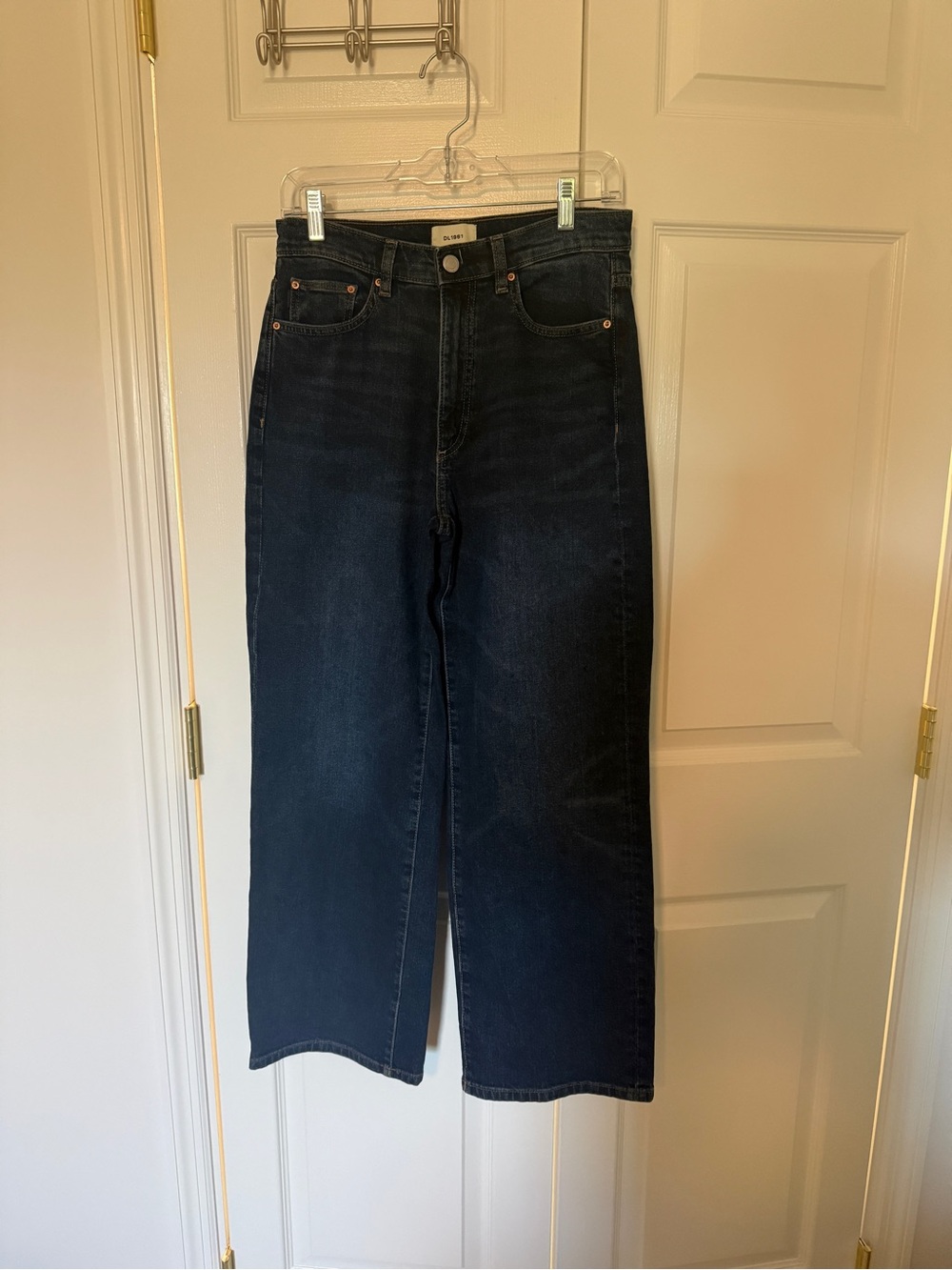 DL1961 Karmine Wide-Leg High-Rise Jeans in Dark Sea - size 27 - Picture 6 of 11